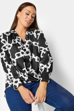 M&Co Black Chain Print Cowl Neck Satin Blouse 10 M&Co Black Chain Print Cowl Neck Satin Blouse -M&Co Sales Store b478f11c b81c 4a 550592 D scaled