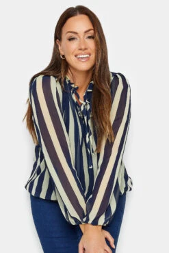 M&Co Blue Stripe Tie Neck Blouse 10 M&Co Blue Stripe Tie Neck Blouse -M&Co Sales Store b48b9bea 8dd2 43 550268 D scaled
