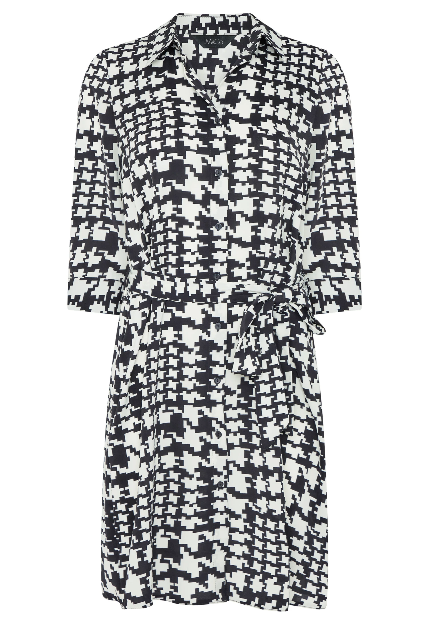 M&Co Black Dogtooth Tunic Dress Shirt 6 M&Co Black Dogtooth Tunic Dress Shirt - Image 6