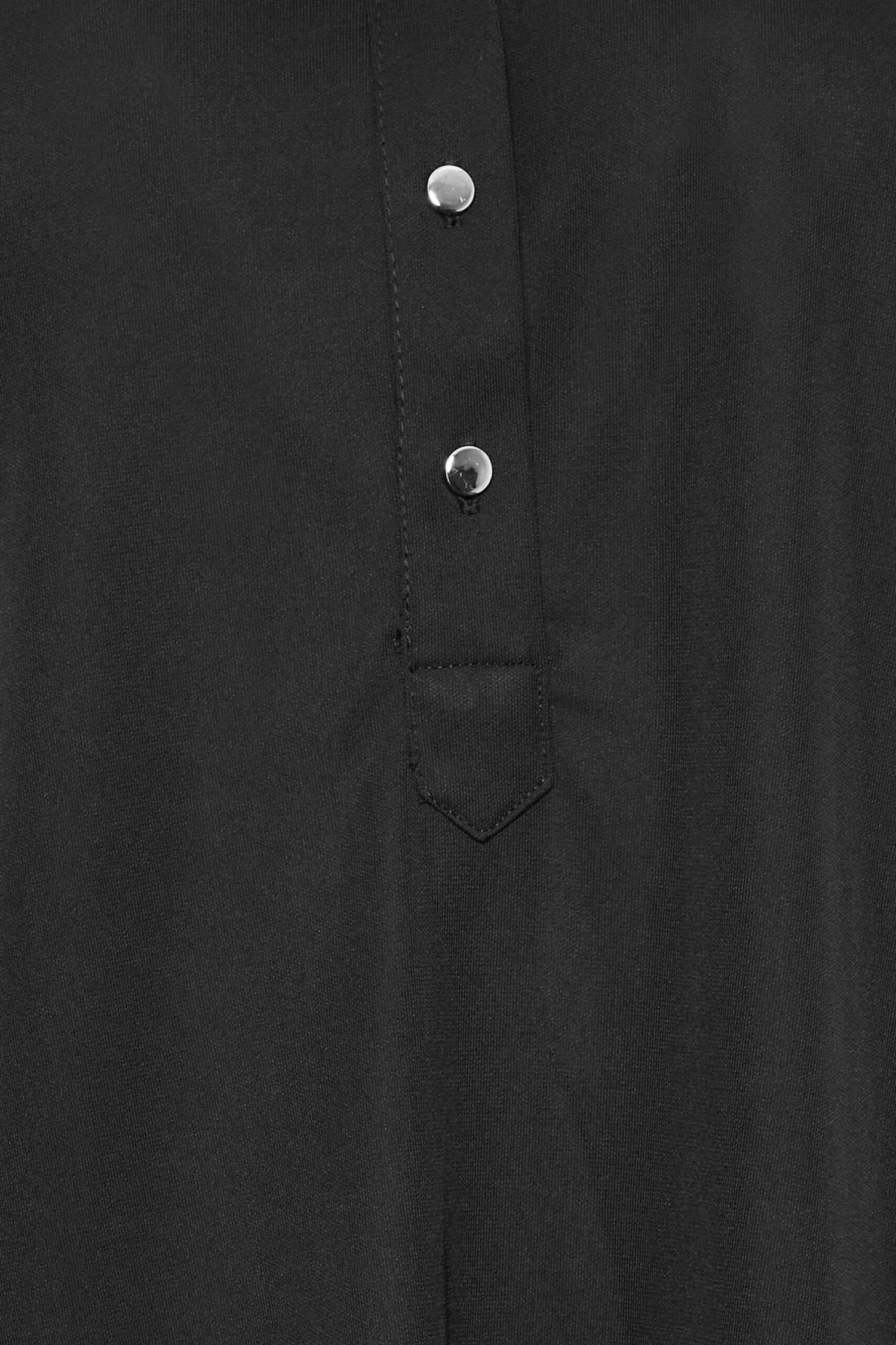 M&Co Black Half Placket Jersey Open Collar Shirt 5 M&Co Black Half Placket Jersey Open Collar Shirt - Image 5