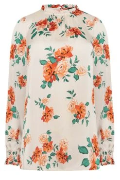 M&Co Ivory White Floral Print Frill Neck Blouse -M&Co Sales Store b5736302 0628 46 550567 X scaled