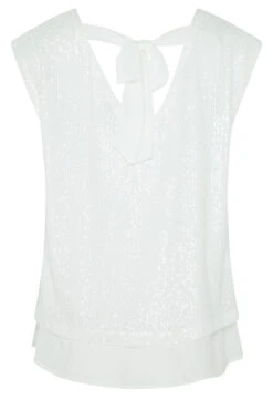 M&Co White Sequin Tie Back Top -M&Co Sales Store b59ecf15 fe72 4e 550035 Y scaled