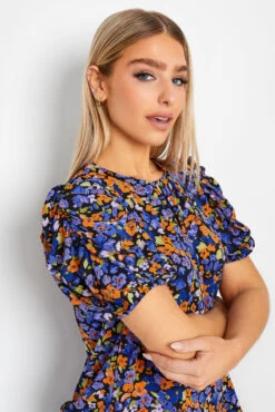 M&Co Black & Orange Floral Print Puff Sleeve Blouse 10 M&Co Black & Orange Floral Print Puff Sleeve Blouse -M&Co Sales Store b6bb3694 91b8 48 550562 D scaled