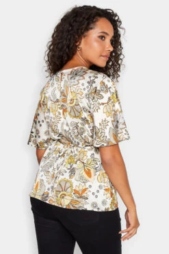 M&Co White Floral Tie Back Blouse 9 M&Co White Floral Tie Back Blouse -M&Co Sales Store b7f19d53 1319 44 550275 C scaled