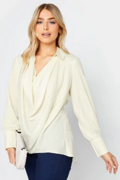 M&Co Sales Store 25 M&Co White Cowl Neck Blouse