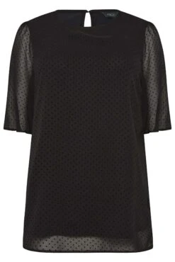 M&Co Black Dobby Angel Sleeve Blouse -M&Co Sales Store b86c76ae 20c2 48 550621 X scaled