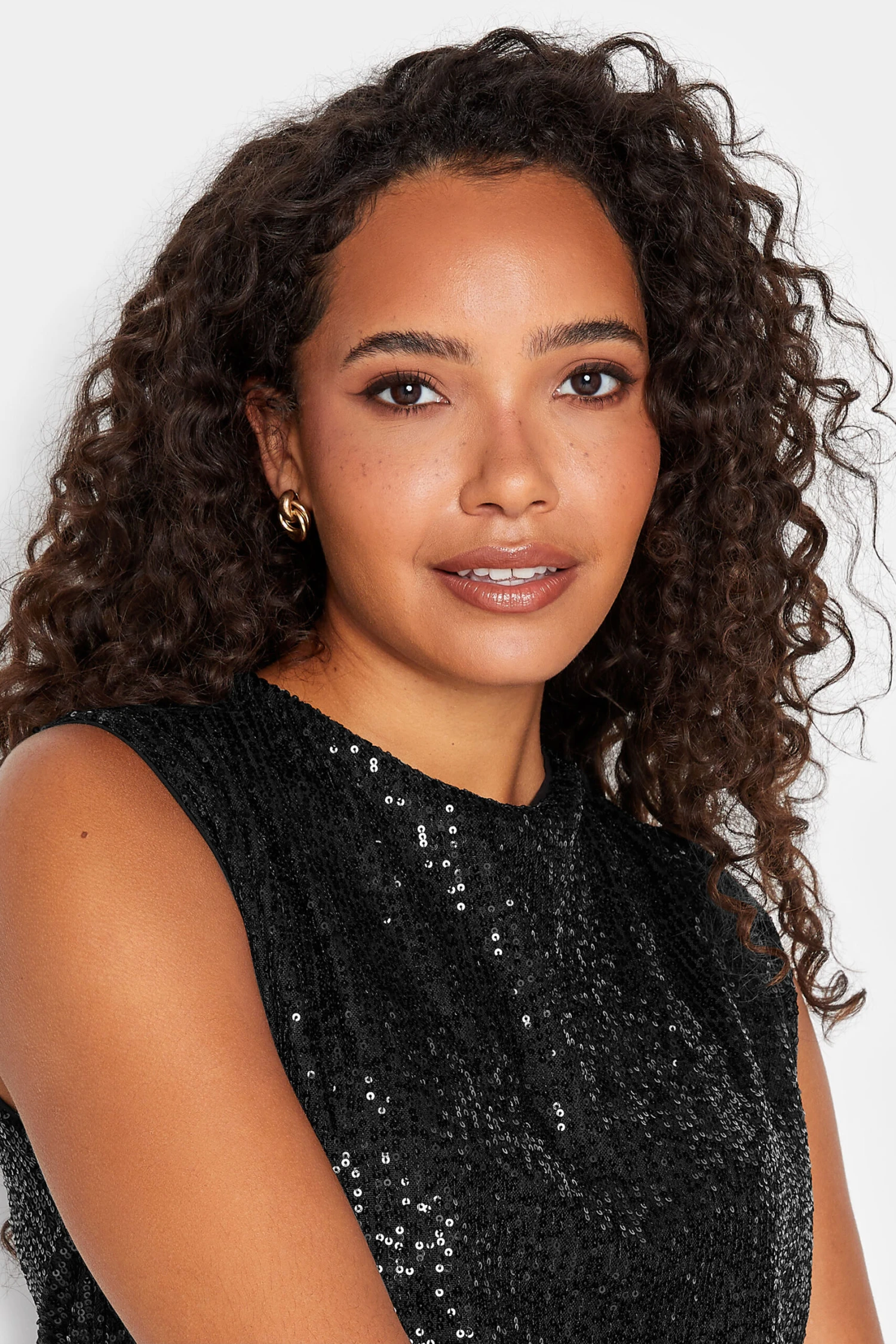 M&Co Black Sequin Tie Back Top 4 M&Co Black Sequin Tie Back Top - Image 4