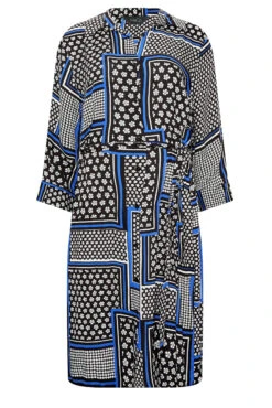 M&Co Black Patchwork Print Belted Tunic Shirt Dress -M&Co Sales Store ba390ba4 51ce 45 550061 X scaled