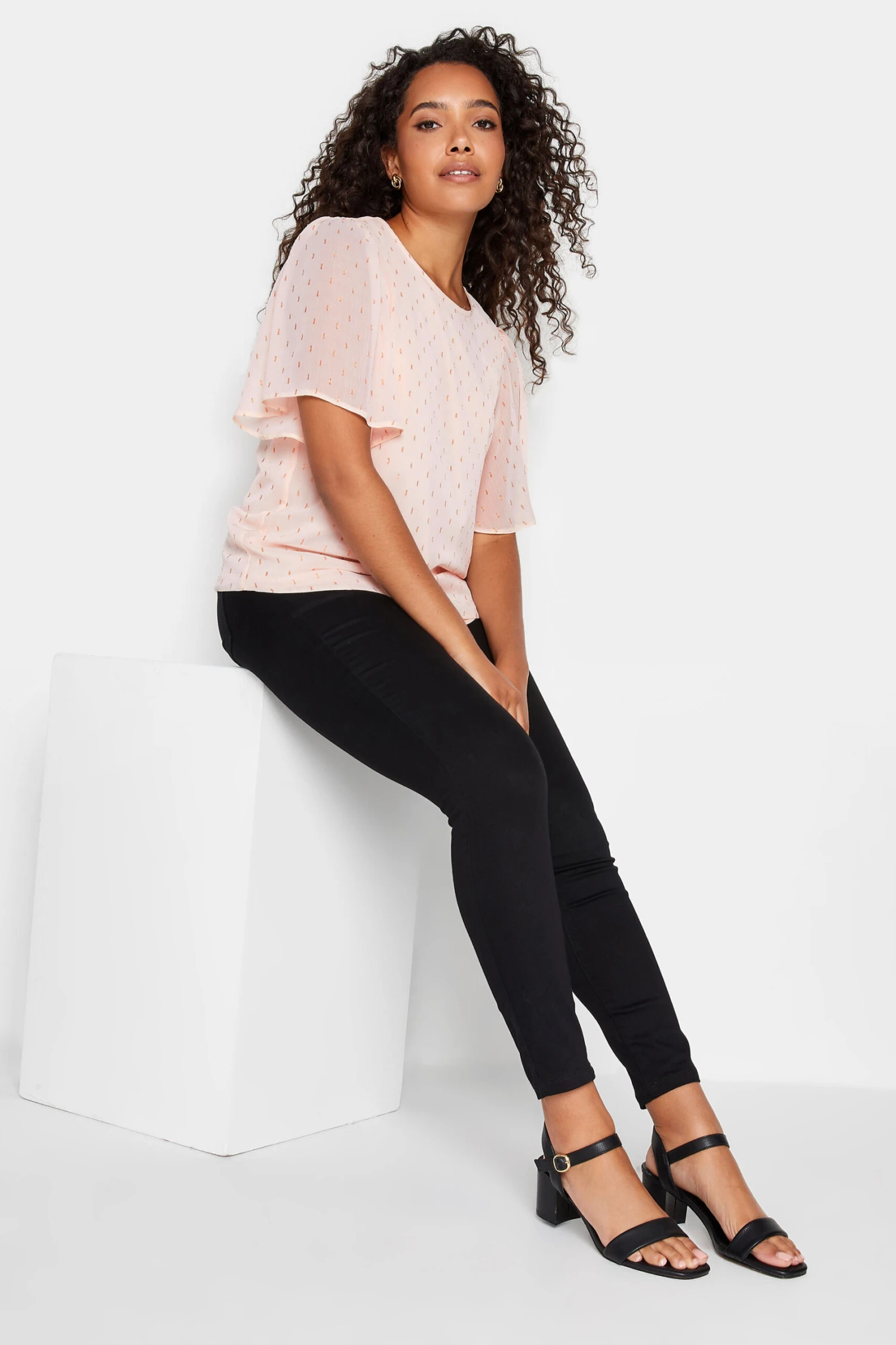 M&Co Light Pink Glitter Blouse 2 M&Co Light Pink Glitter Blouse - Image 2