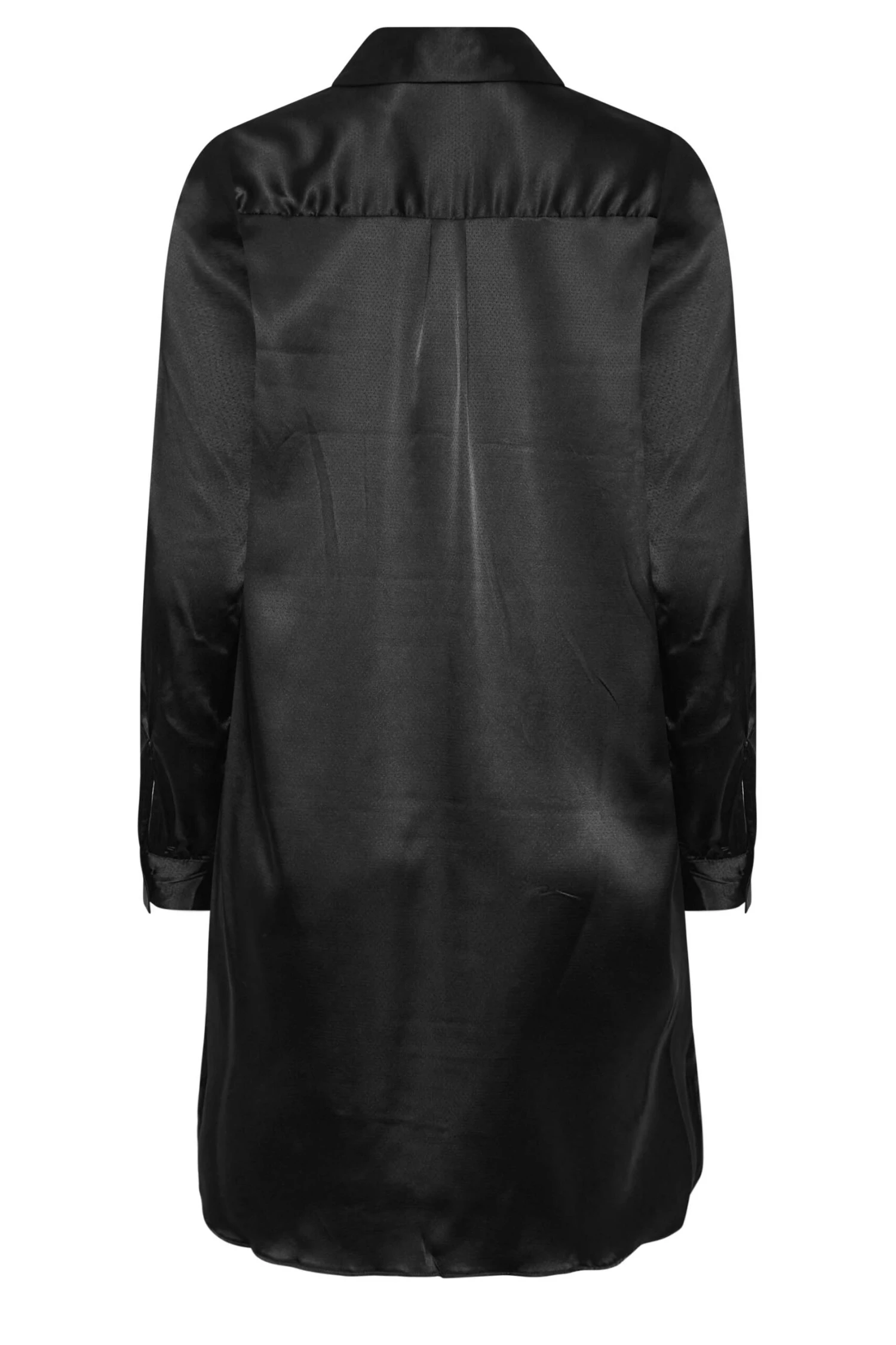 M&Co Black Satin Dipped Hem Shirt 7 M&Co Black Satin Dipped Hem Shirt - Image 7
