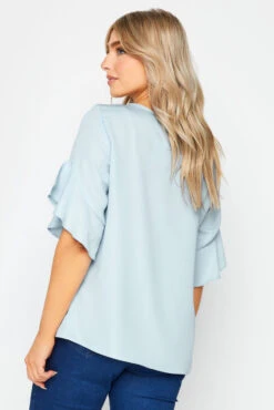 M&Co Light Blue Frill Sleeve Blouse -M&Co Sales Store bb7f4b53 2175 44 550161 C scaled