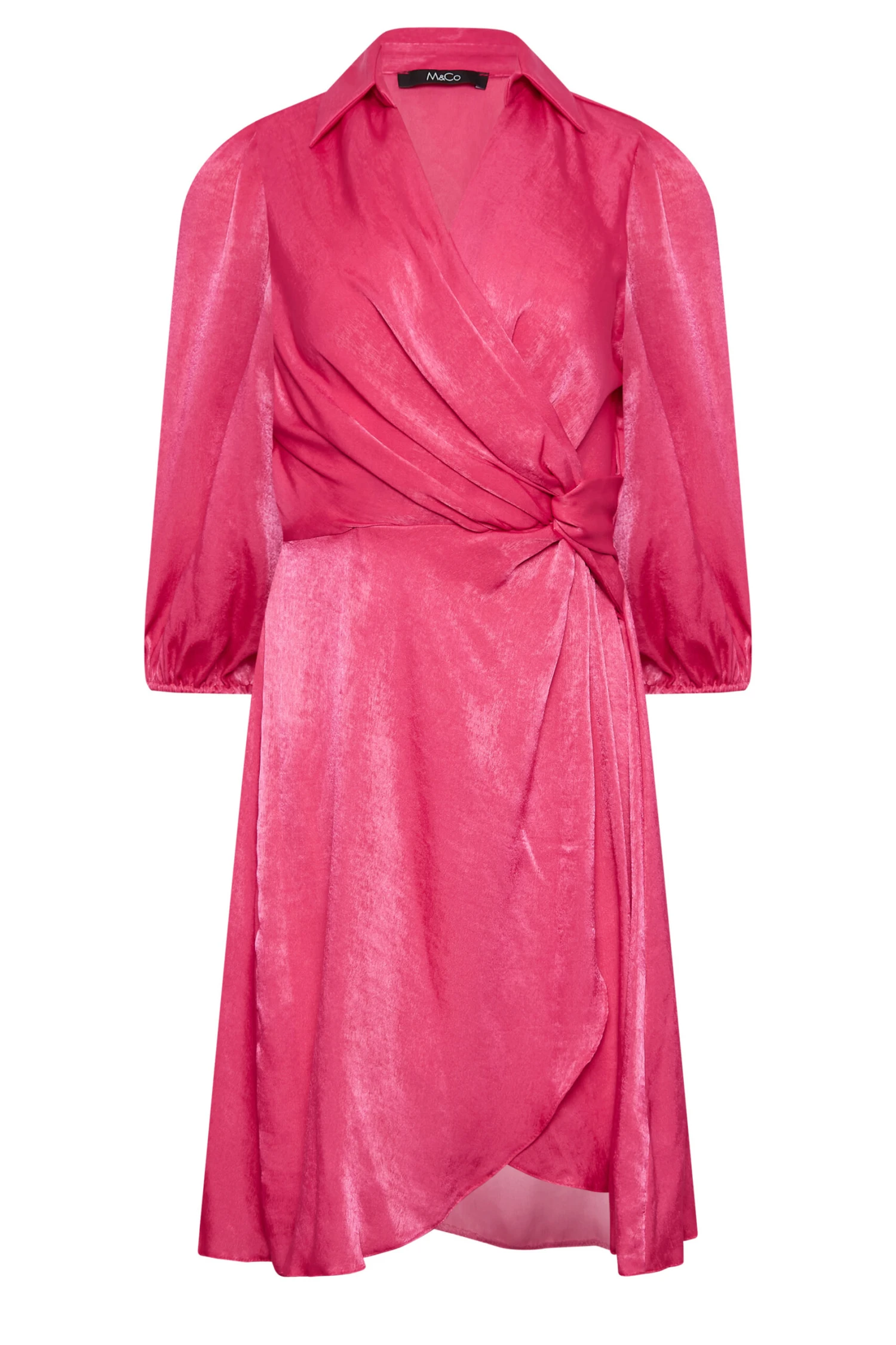 M&Co Pink Satin Wrap Dress 7 M&Co Pink Satin Wrap Dress - Image 7