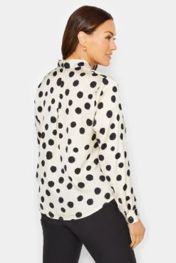 M&Co Ivory White Polka Dot Print Wrap Front Blouse 9 M&Co Ivory White Polka Dot Print Wrap Front Blouse -M&Co Sales Store bf3487cc 6779 45 550086 C scaled