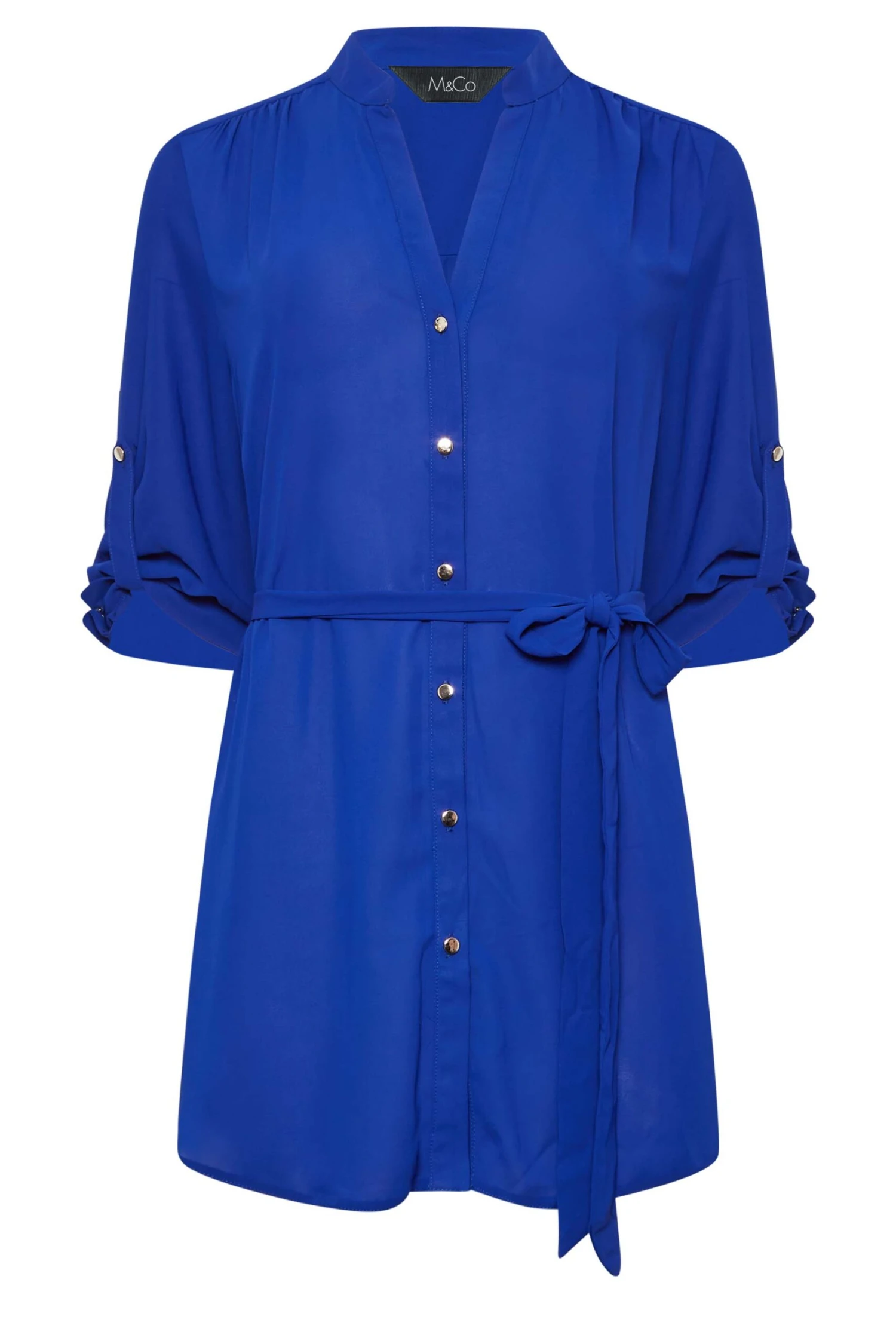 M&Co Cobalt Blue Tie Waist Blouse 6 M&Co Cobalt Blue Tie Waist Blouse - Image 6