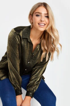 M&Co Khaki Green Shimmer Foil Shirt 10 M&Co Khaki Green Shimmer Foil Shirt -M&Co Sales Store bfdd7676 66de 4a 550208 D scaled