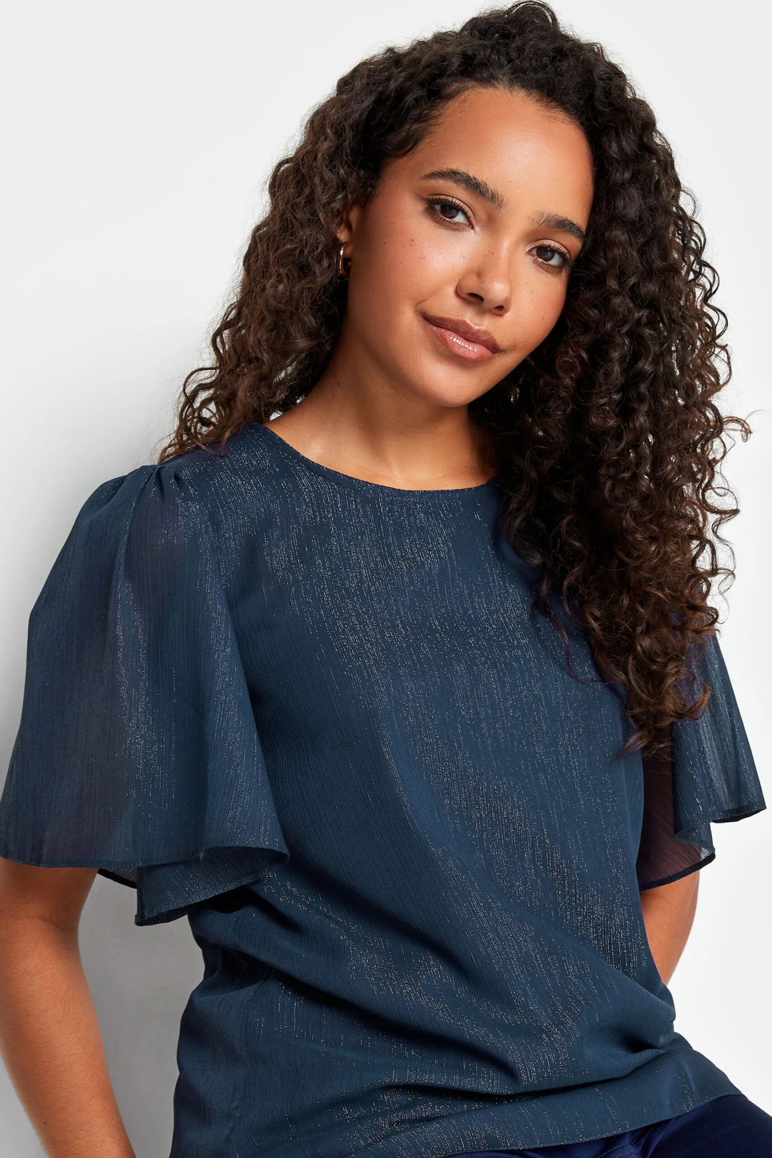 M&Co Navy Blue Glitter Blouse 4 M&Co Navy Blue Glitter Blouse - Image 4