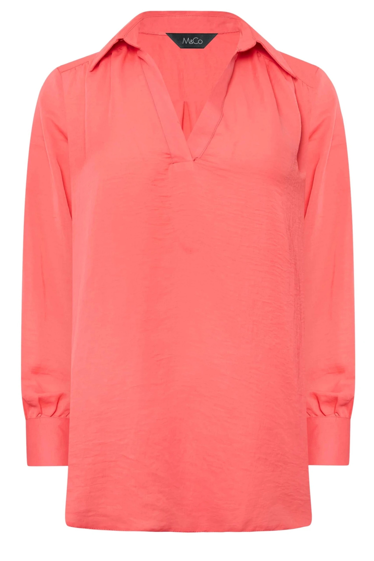 M&Co Pink V-Neck Collared Blouse 6 M&Co Pink V-Neck Collared Blouse - Image 6