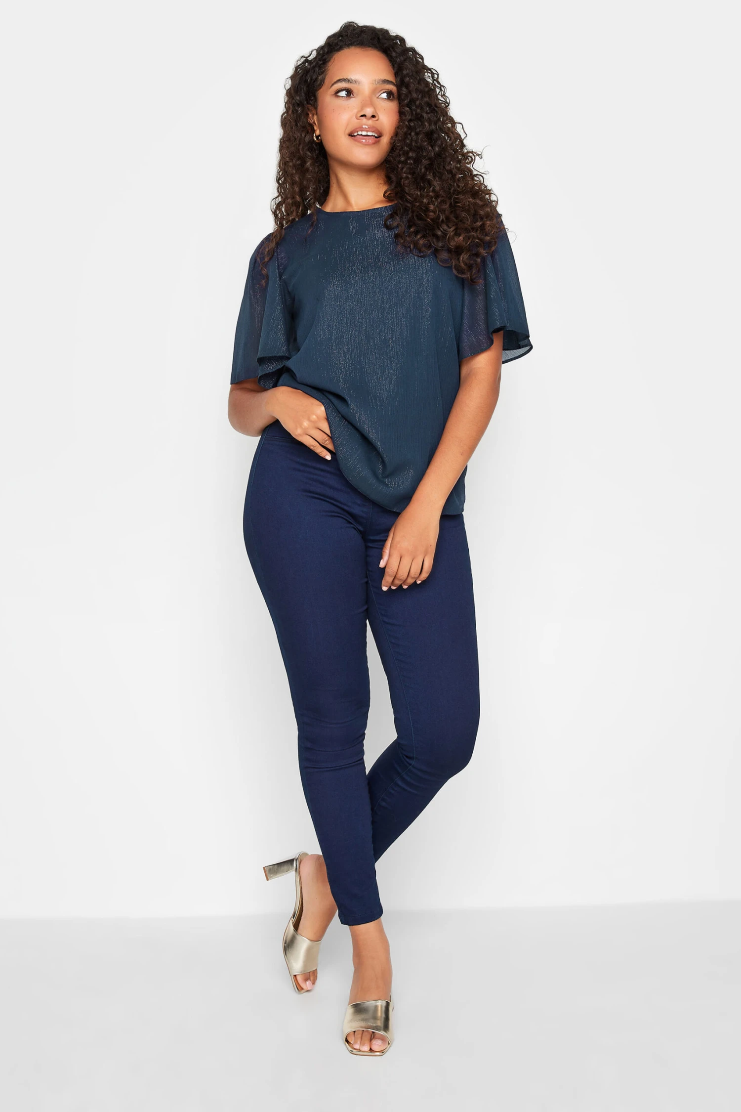 M&Co Navy Blue Glitter Blouse 2 M&Co Navy Blue Glitter Blouse - Image 2