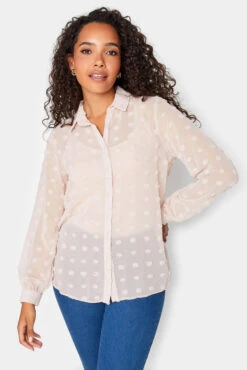 M&Co Pink Dobby Spot Shirt