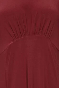 M&Co Burgundy Red Angel Sleeve Split Hem Midi Dress -M&Co Sales Store c365b642 6983 49 550500 Z scaled