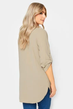 M&Co Beige Brown Long Sleeve Button Blouse 9 M&Co Beige Brown Long Sleeve Button Blouse -M&Co Sales Store c372cacb 011f 4a 550300 C scaled