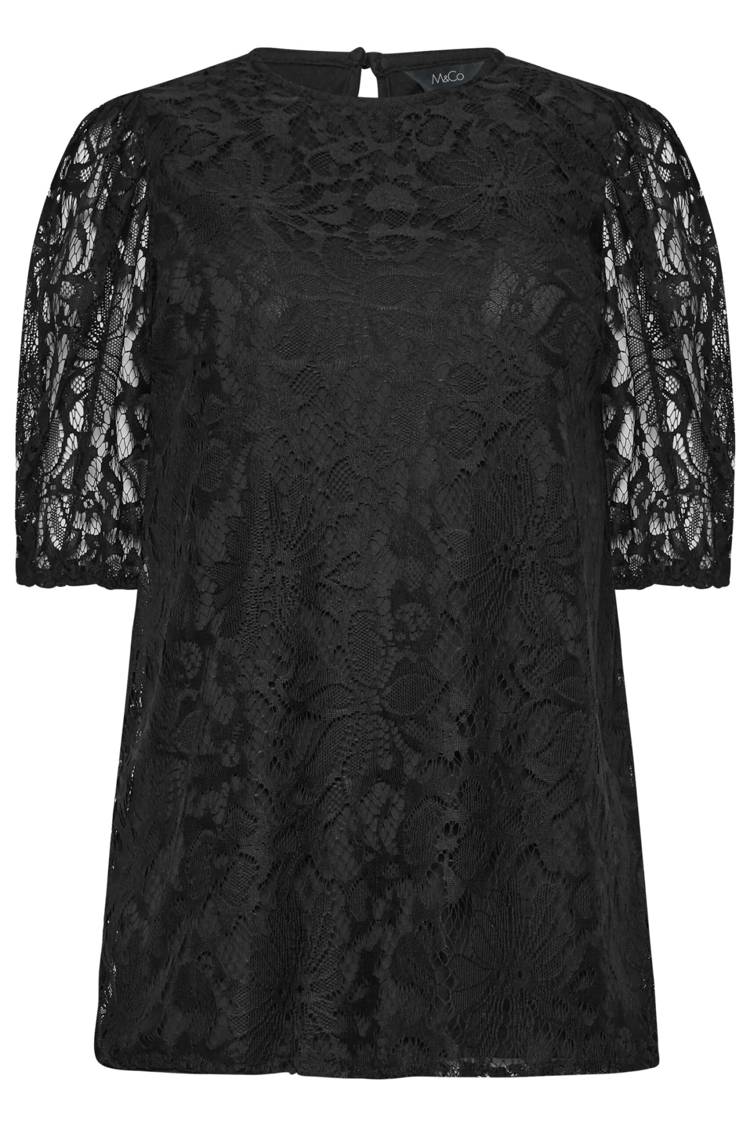 M&Co Black Lace Floral Blouse 6 M&Co Black Lace Floral Blouse - Image 6