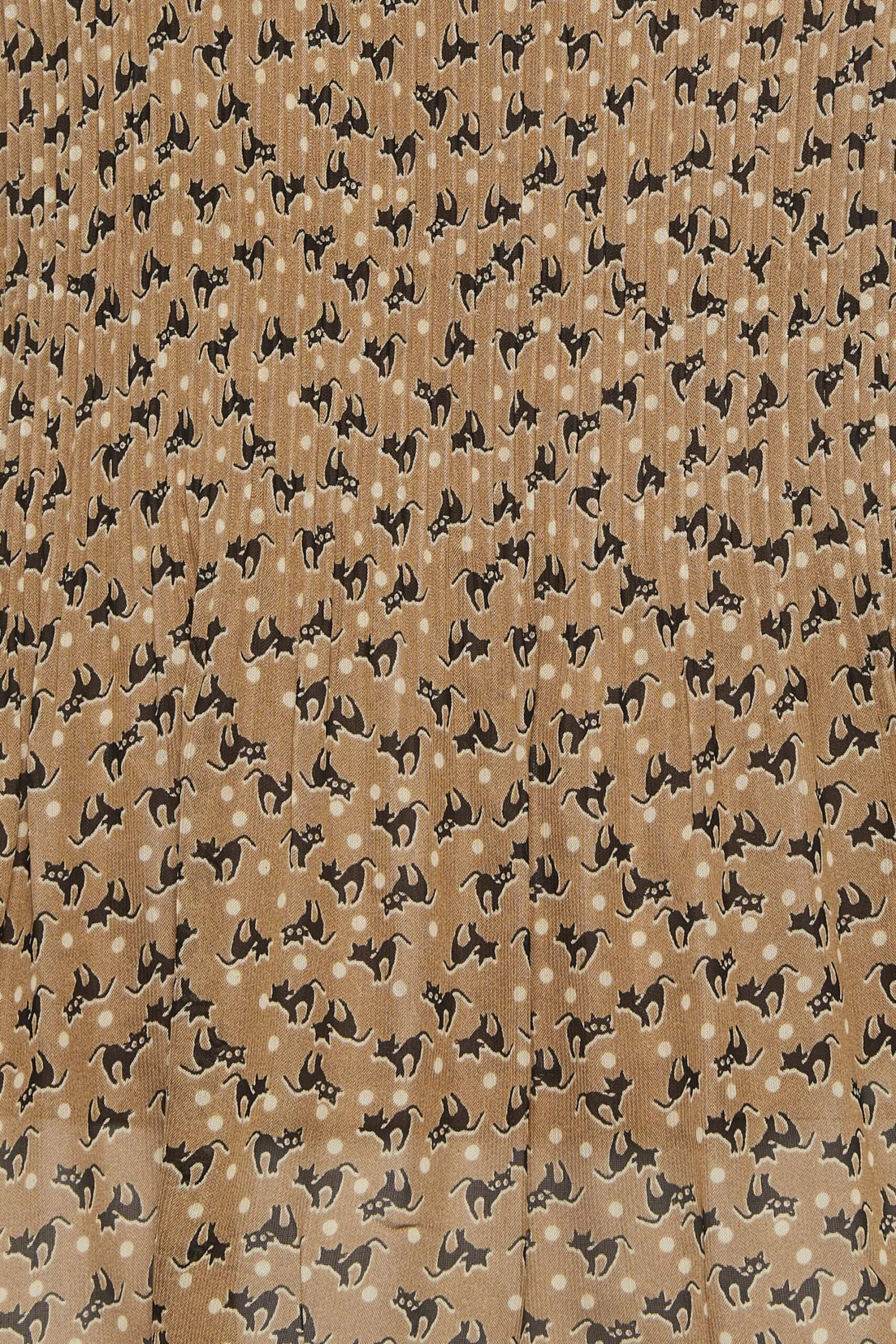 M&Co Brown Cat Print Pleated Blouse 5 M&Co Brown Cat Print Pleated Blouse - Image 5