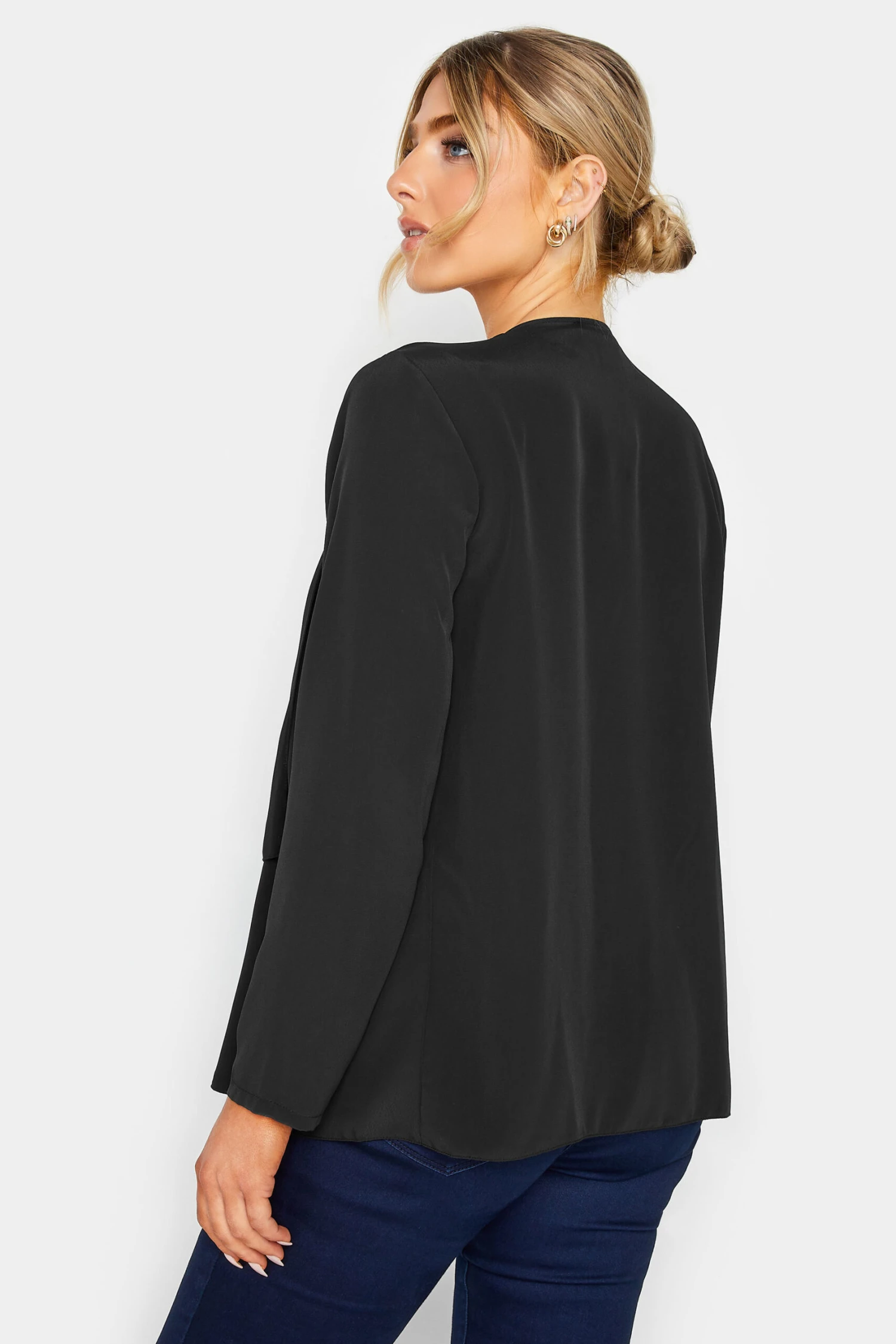 M&Co Black Jersey Waterfall Jacket 3 M&Co Black Jersey Waterfall Jacket - Image 3