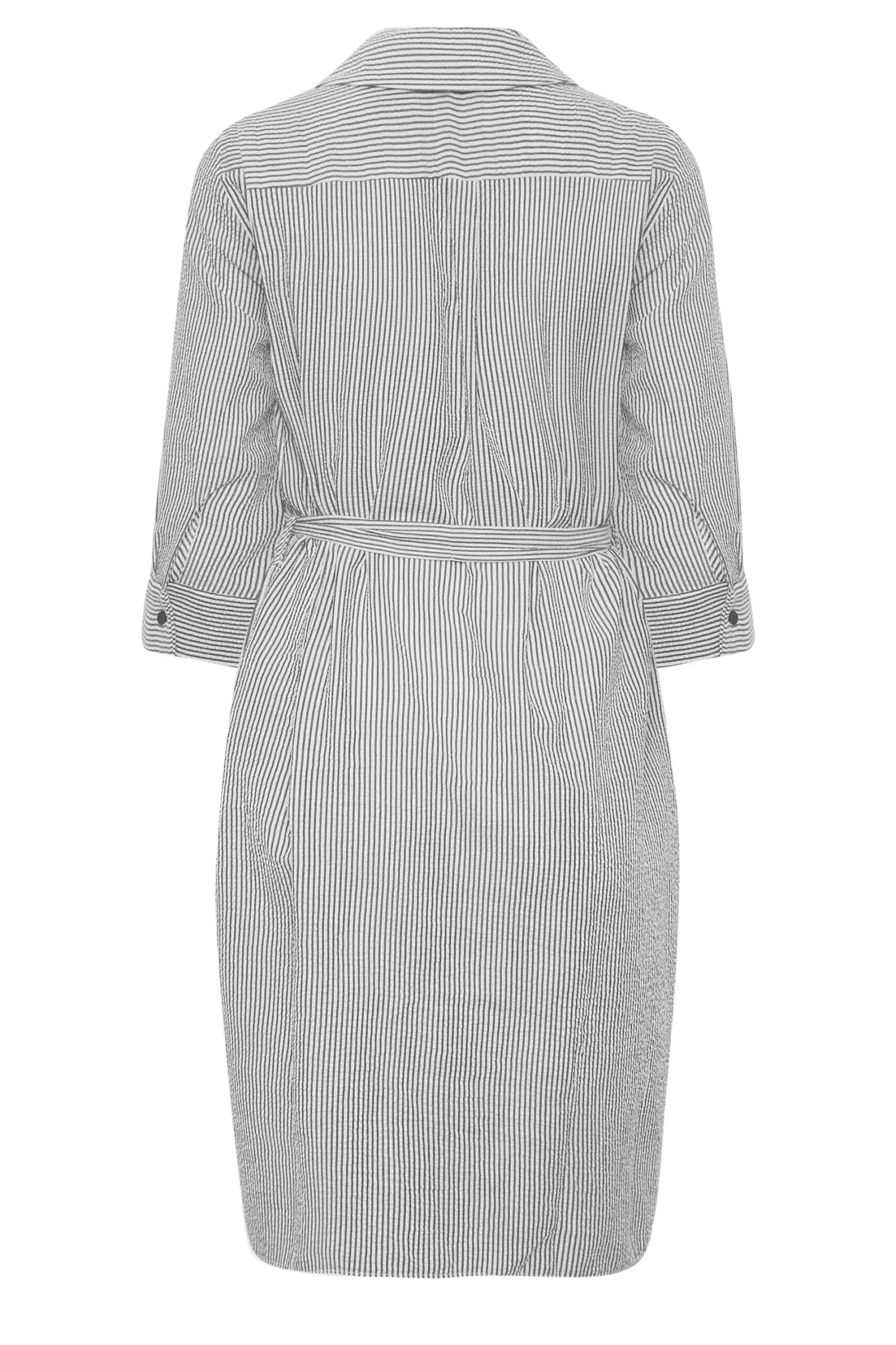 M&Co White & Black Stripe Print Tie Waist Tunic Shirt Dress 7 M&Co White & Black Stripe Print Tie Waist Tunic Shirt Dress - Image 7