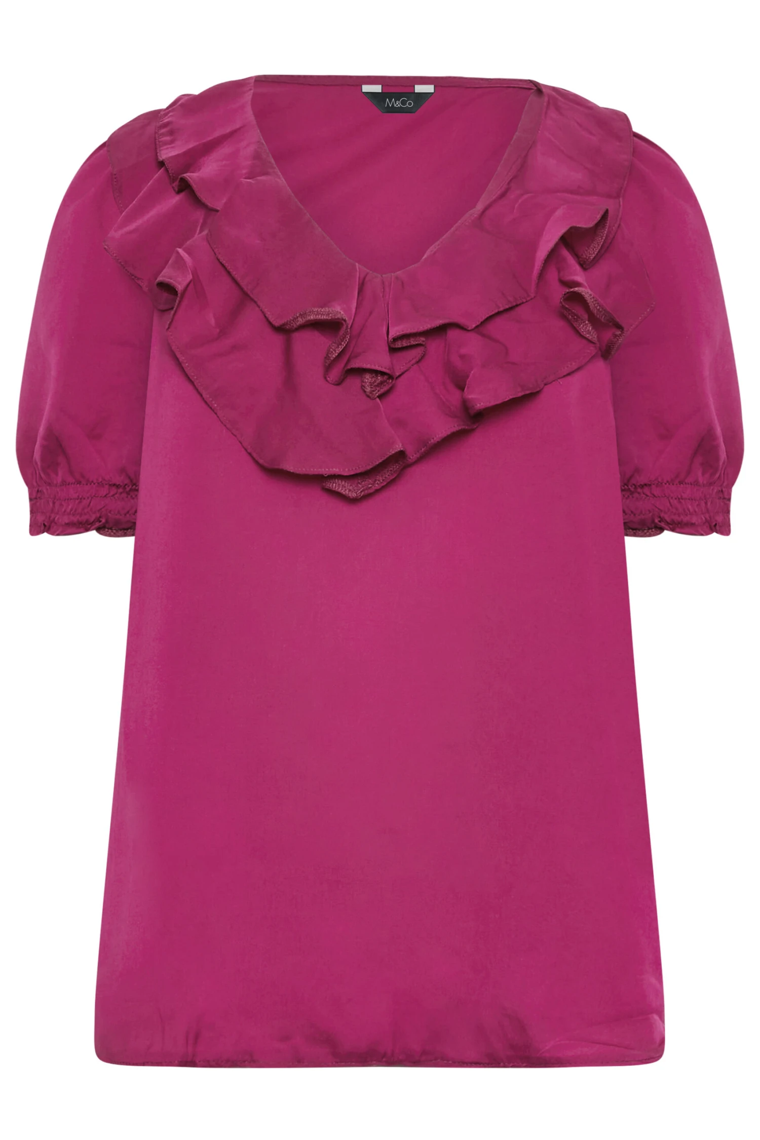 M&Co Purple Frill Front Blouse 6 M&Co Purple Frill Front Blouse - Image 6