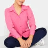 M&Co Hot Pink Tie Waist Tunic Shirt