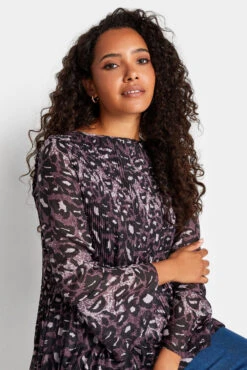 M&Co Purple Leopard Print Pleat Blouse -M&Co Sales Store c7adeb9e ba89 40 550158 D scaled
