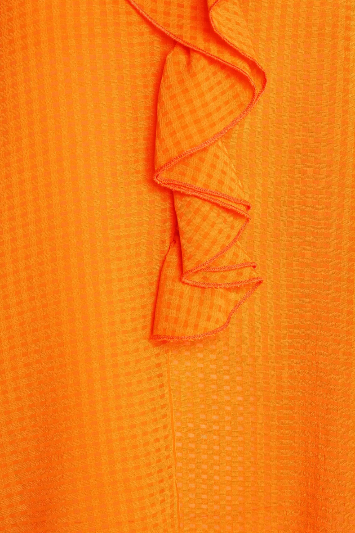 M&Co Orange Gingham Frill Front Blouse 5 M&Co Orange Gingham Frill Front Blouse - Image 5