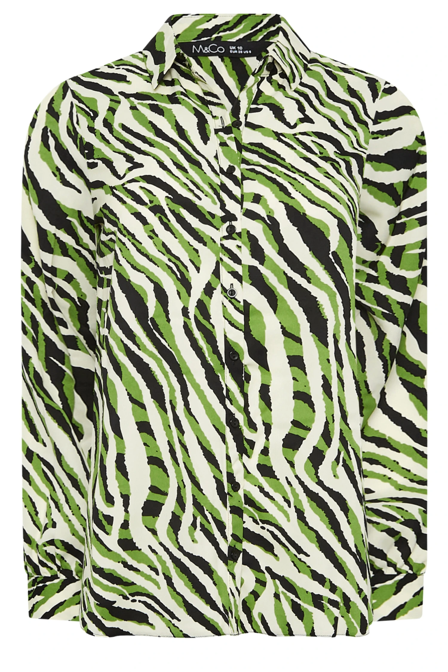 M&Co Green Zebra Print Long Sleeve Shirt 6 M&Co Green Zebra Print Long Sleeve Shirt - Image 6