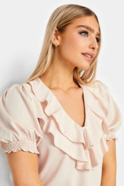 M&Co Pale Pink Frill Front Blouse -M&Co Sales Store c84b1f6d 6b75 43 550650 D scaled