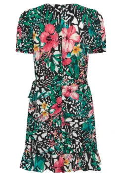 M&Co Green Tropical Print Ruched Mini Dress -M&Co Sales Store c8d48c69 e2af 43 550114 Y scaled
