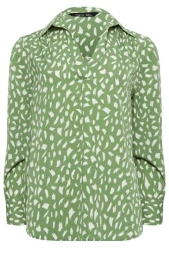 M&Co Green Brush Stroke Print Half Placket Shirt -M&Co Sales Store c8f15e01 1154 4f 550572 X scaled
