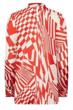 M&Co Red & White Abstract Print High Neck Satin Blouse 13 M&Co Red & White Abstract Print High Neck Satin Blouse -M&Co Sales Store c95c5d54 aeba 49 550077 Y scaled