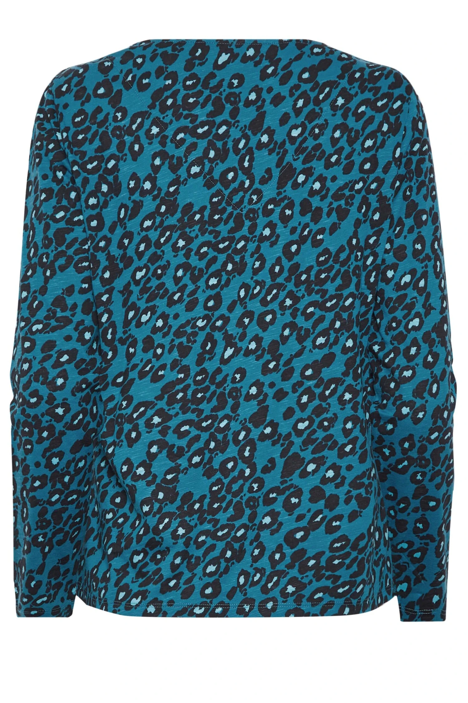 M&Co Blue Animal Print Notch Neck Cotton T-Shirt 7 M&Co Blue Animal Print Notch Neck Cotton T-Shirt - Image 7