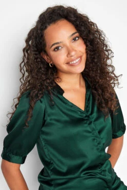 M&Co Emerald Green V-Neck Satin Shirt -M&Co Sales Store ca22b9b8 60c4 4e 550360 D scaled