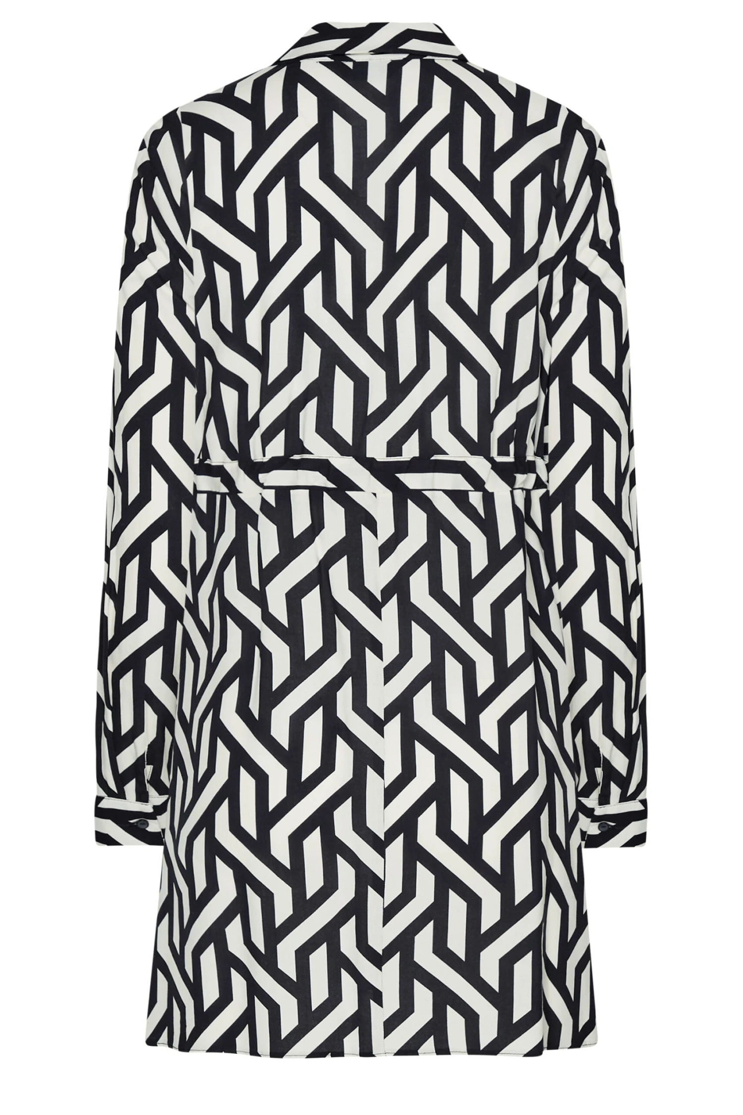 M&Co Black & White Geometric Print Tie Waist Tunic Shirt 7 M&Co Black & White Geometric Print Tie Waist Tunic Shirt - Image 7