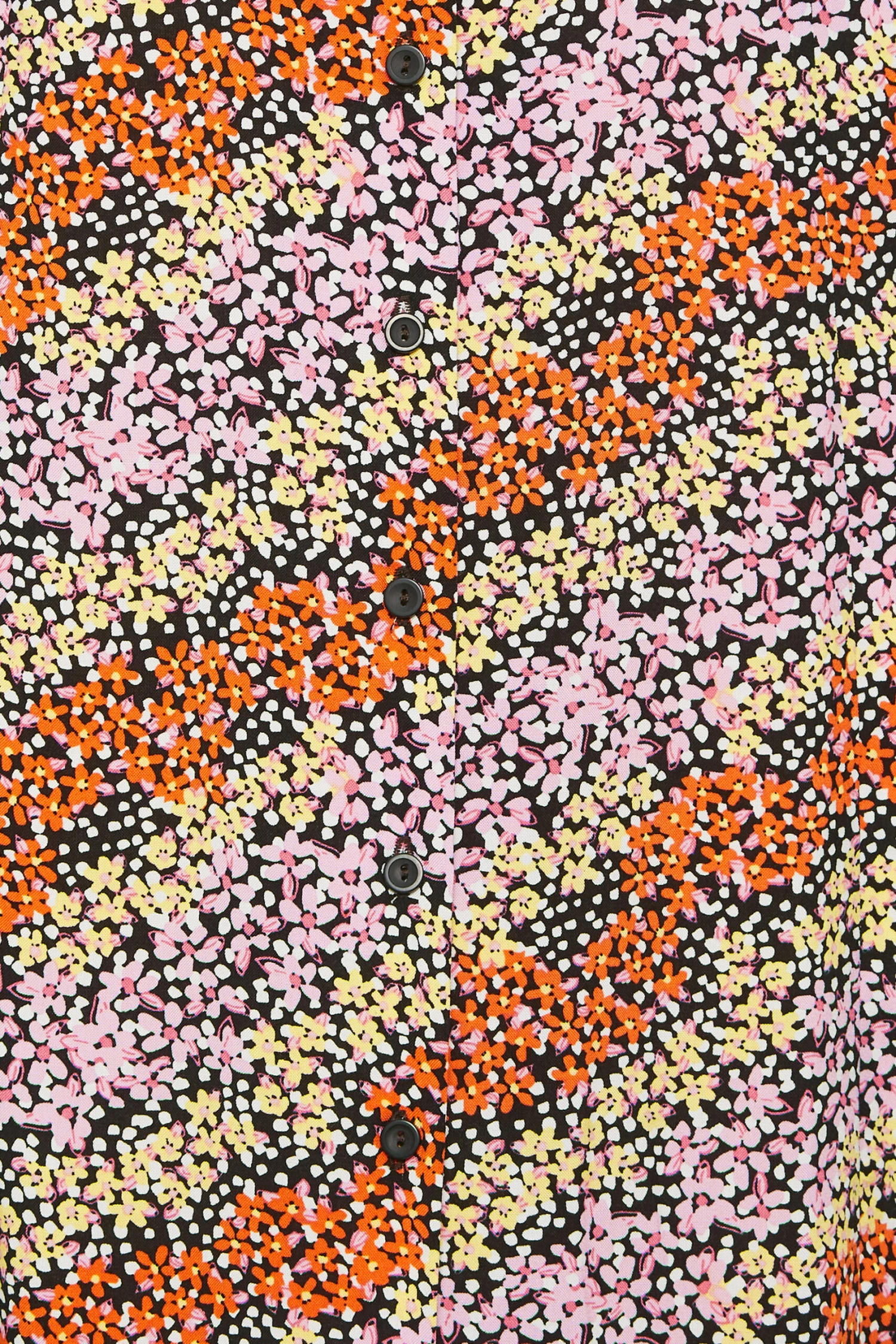 M&Co Orange Ditsy Floral Print Midi Button Through Tea Dress 6 M&Co Orange Ditsy Floral Print Midi Button Through Tea Dress - Image 6