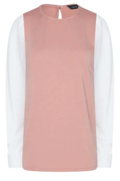 M&Co Pink Contrast Long Sleeve Top -M&Co Sales Store cc22eece 8140 4c 550359 X scaled