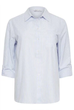M&Co Blue & White Striped Shirt