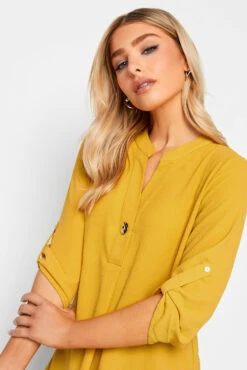 M&Co Yellow Long Sleeve Button Blouse -M&Co Sales Store cc998cce d9cf 43 550298 D scaled