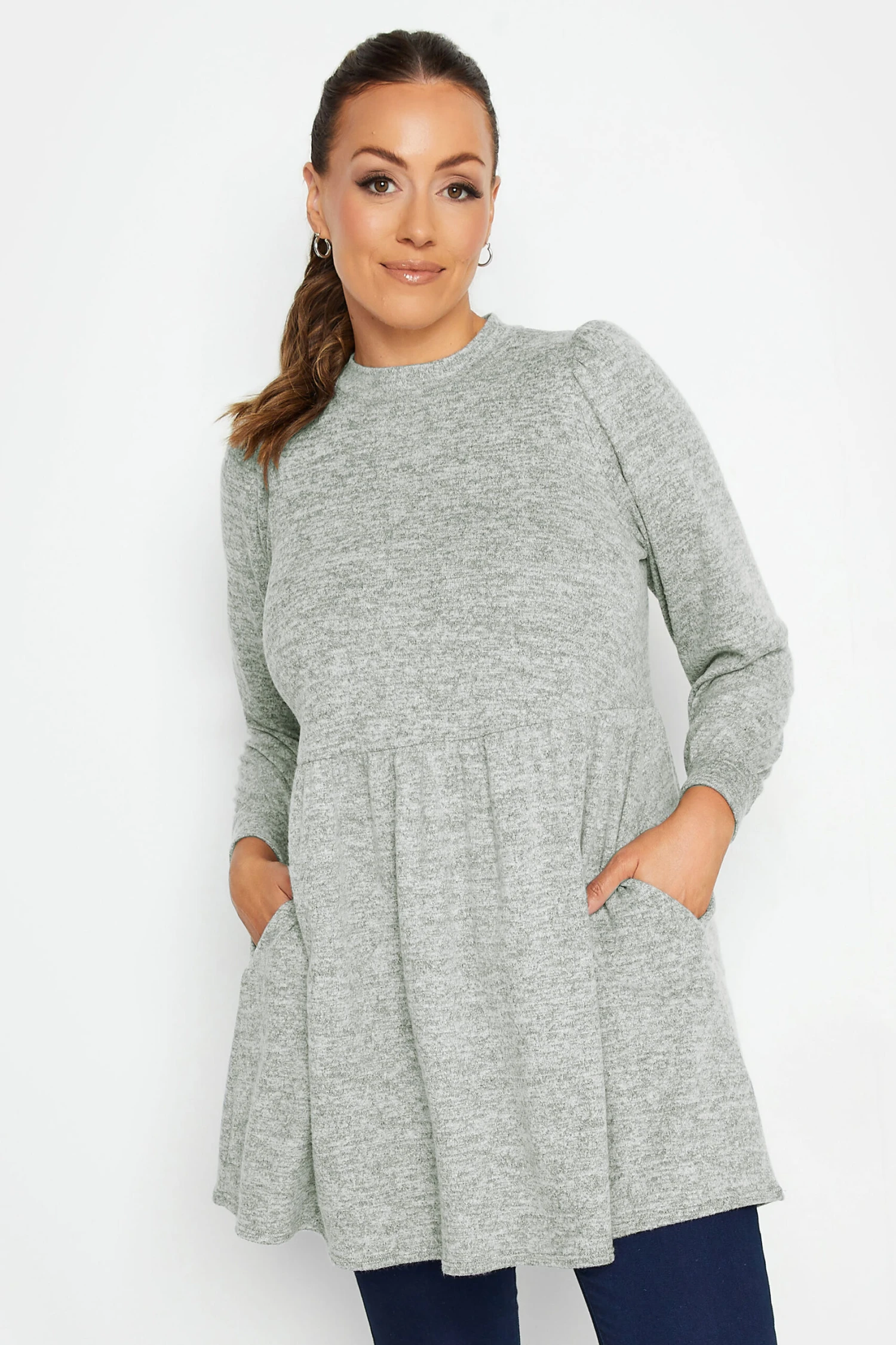 M&Co Grey Soft Touch Smock Top 1 M&Co Grey Soft Touch Smock Top