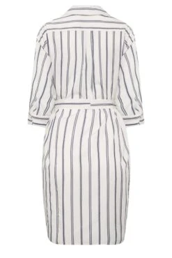 M&Co White & Navy Blue Stripe Print Tie Waist Tunic Shirt Dress -M&Co Sales Store cd2124c2 fab5 45 550046 Y scaled