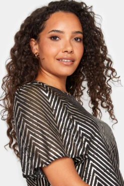 M&Co Black & Rose Gold Chevron Angel Sleeve Blouse 10 M&Co Black & Rose Gold Chevron Angel Sleeve Blouse -M&Co Sales Store cd44778f fe6d 42 550170 D scaled