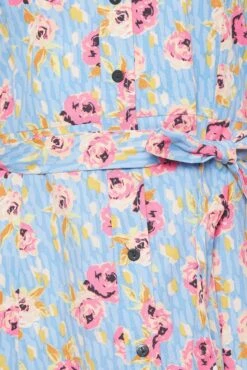 M&Co Blue Floral Print Tie Waist Shirt Dress -M&Co Sales Store cd50c1c9 e4d5 46 550415 Z scaled