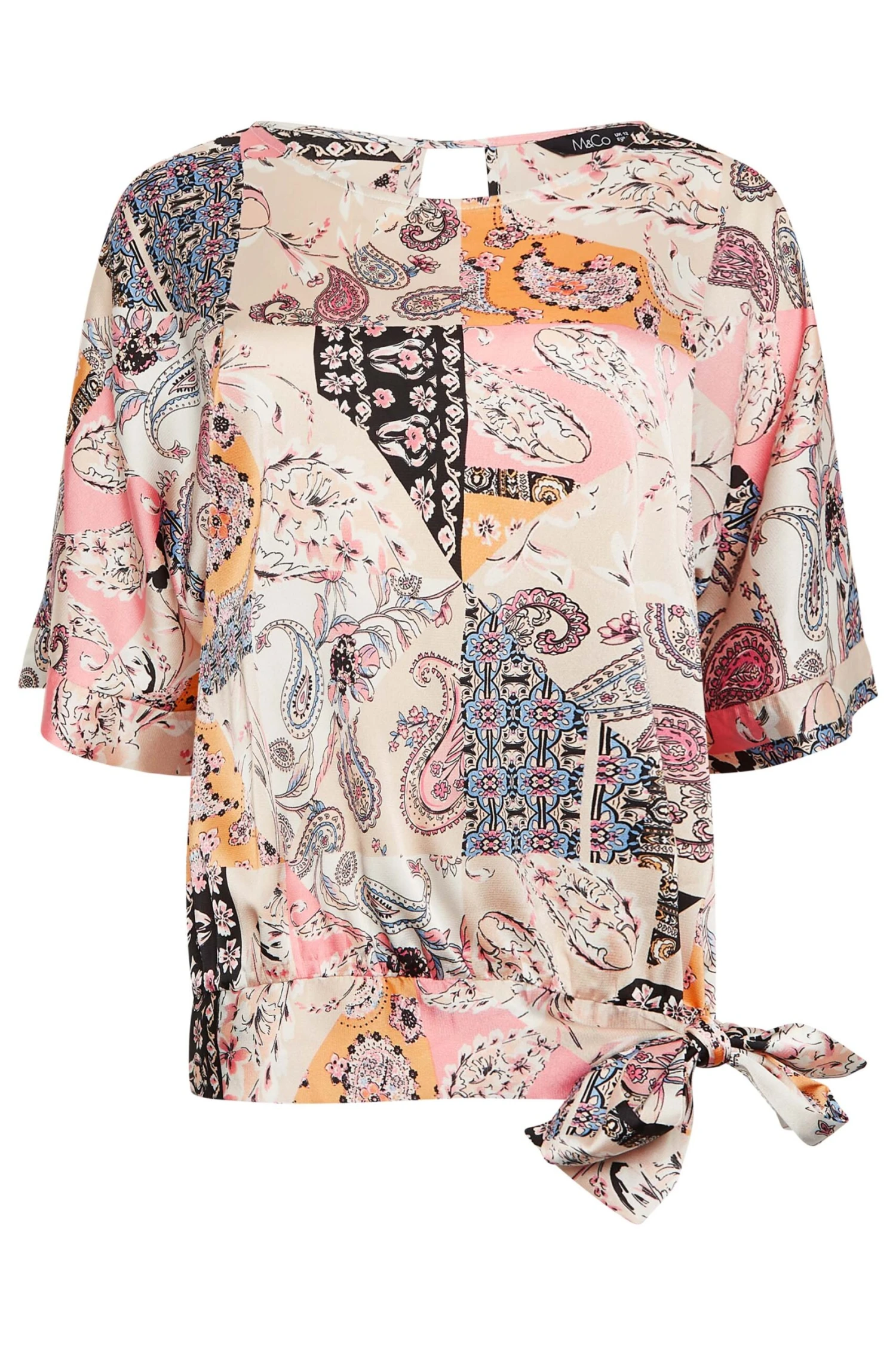 M&Co Pink Paisley Print Short Sleeve Blouse 6 M&Co Pink Paisley Print Short Sleeve Blouse - Image 6